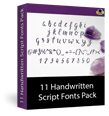 Pack de 11 polices de caractères manuscrites